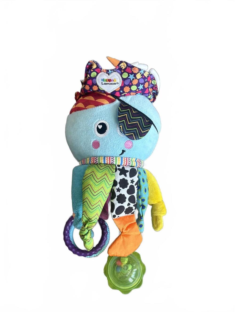 Lamaze Tomy Colorful Plush Octopus  Baby Toy with Mirror and Teethers CAR SEAT